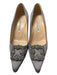 Manolo Blahnik Shoe Size 38 Gray Satin Rhinestone Detail Pointed Toe Shoes Gray / 38