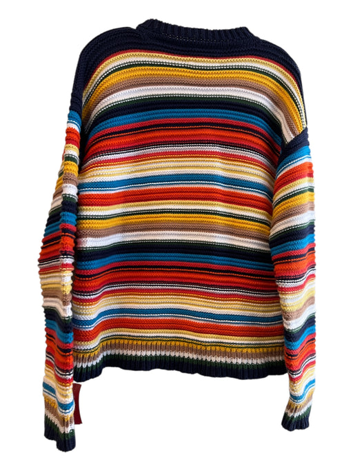 Victoria Beckham Size Small Blue, Green, Yellow Cotton Knit Stripe Sweater Blue, Green, Yellow / Small