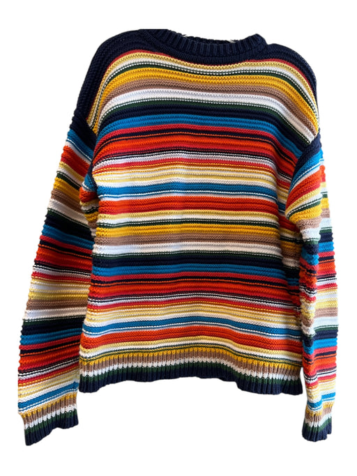 Victoria Beckham Size Small Blue, Green, Yellow Cotton Knit Stripe Sweater Blue, Green, Yellow / Small