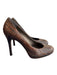 Stuart Weitzman Shoe Size 7.5 Brown Print Leather Snake Embossed Round Toe Pumps Brown Print / 7.5