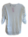 Veronica Beard Size XS White Cotton Short Sleeve Round Neck Rouched Detail Top White / XS