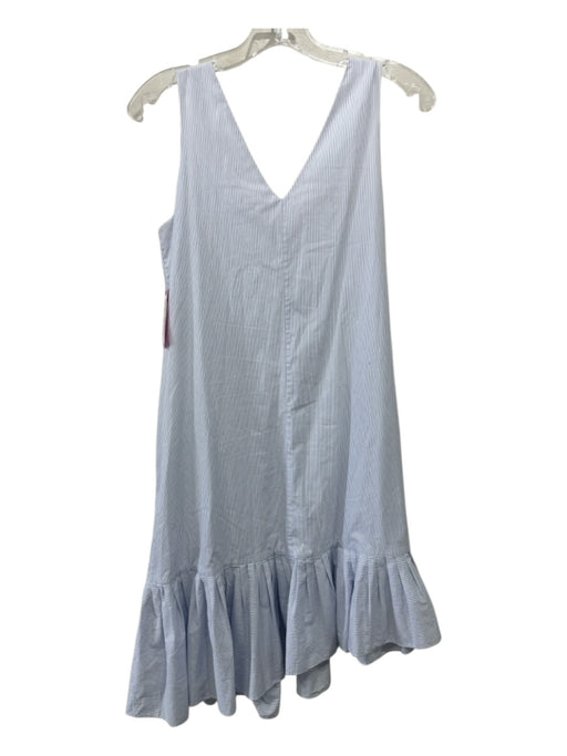 Prose & Poetry Size XS Blue & White Striped Sleeveless Double V Ruffle Hem Dress Blue & White / XS