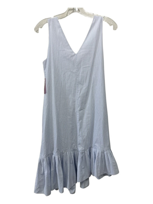 Prose & Poetry Size XS Blue & White Striped Sleeveless Double V Ruffle Hem Dress Blue & White / XS