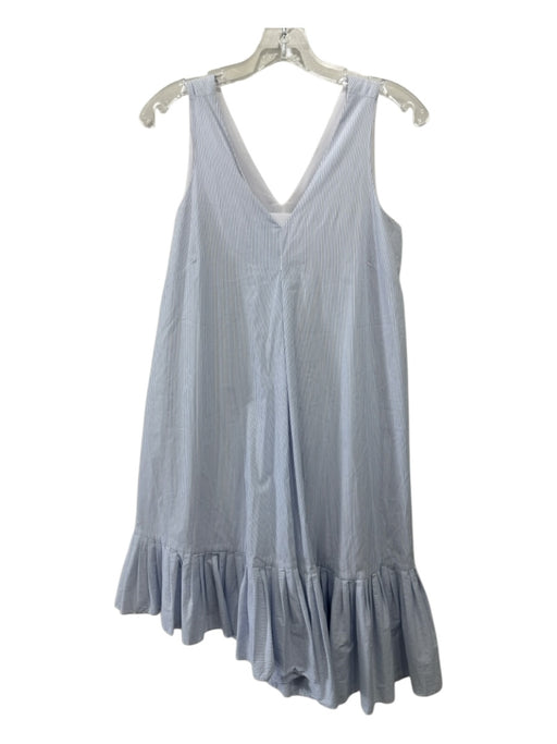 Prose & Poetry Size XS Blue & White Striped Sleeveless Double V Ruffle Hem Dress Blue & White / XS