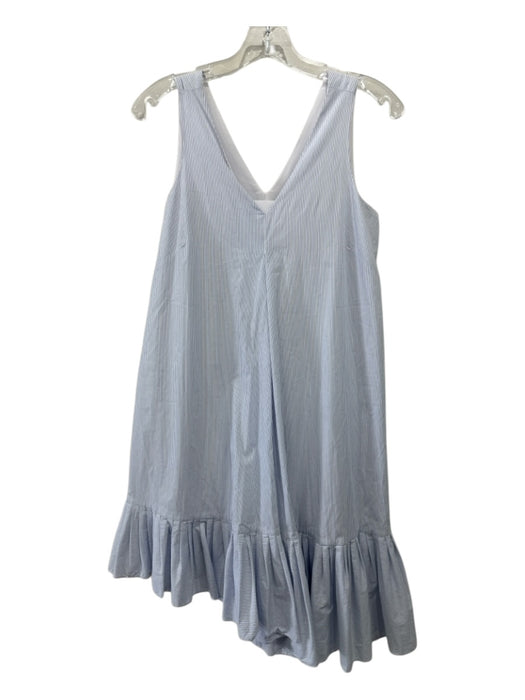 Prose & Poetry Size XS Blue & White Striped Sleeveless Double V Ruffle Hem Dress Blue & White / XS
