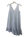 Prose & Poetry Size XS Blue & White Striped Sleeveless Double V Ruffle Hem Dress Blue & White / XS