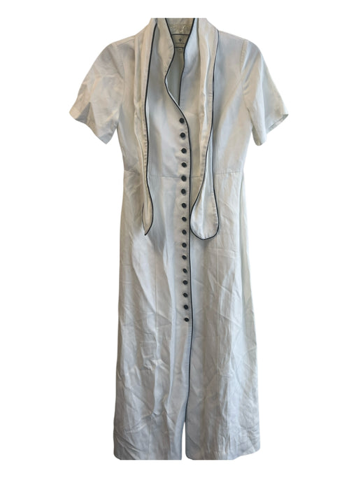 Tuckernuck Size XS White & Black Linen & Polyester Lined Piping Midi Sweater White & Black / XS