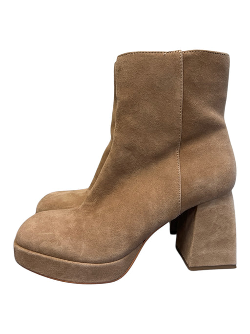 Dolce Vita Shoe Size 8 Beige Suede Leather Upper Platform Side Zip Boots Beige / 8