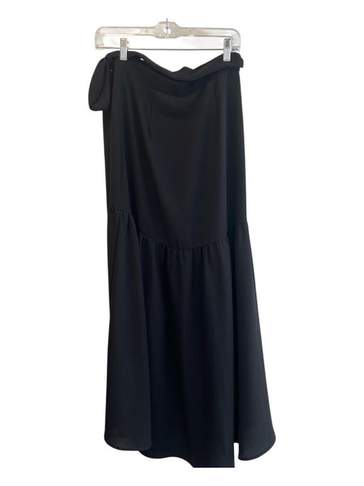 Know.One.Cares Size XS Black Polyester Ruffle Assymetric Wrap Tie Maxi Skirt Black / XS