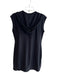 Athleta Size S Black Polyester Short Sleeve solid color Hood V Neck Dress Black / S
