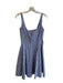 Cynthia Rowley Size 2 Blue Cotton Square Neck Striped Back Zip Pockets Dress Blue / 2