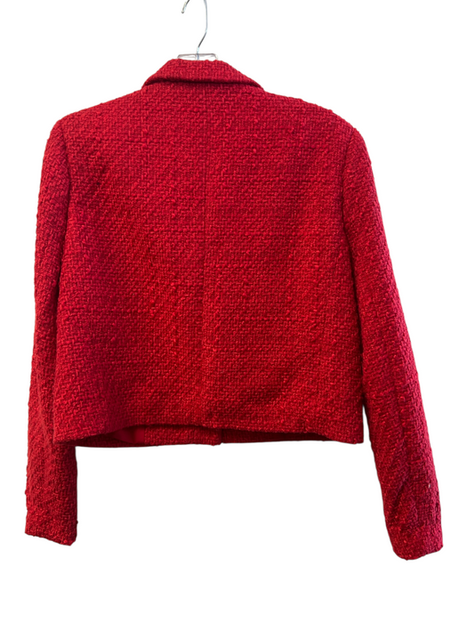 Rachel Zoe Size S Red Polyester Blend Tweed Blazer silver hardware Jacket Red / S