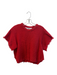 IRO Size 34 Red Cotton Blend Tweed Cropped Raw Edge Round Neck Top Red / 34