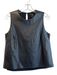 Christian Siriano Size S Black Polyurethane Tank Round Neck Dart Detail Top Black / S