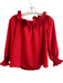 Tuckernuck Size XS Red Polyester Long Sleeve Ruffle Detail Elastic Neck Top Red / XS