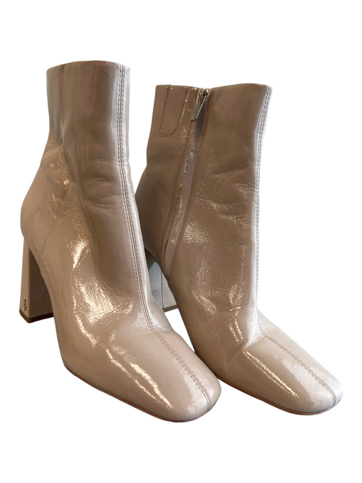 Sam Edelman Shoe Size 8 1/2 Beige Manmade Material Square Toe Zip Up Boots Beige / 8 1/2