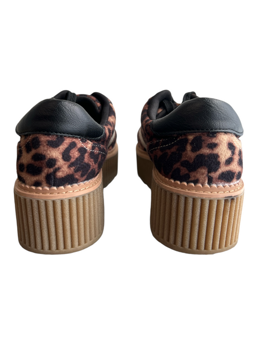 Dolce Vita Shoe Size 7.5 Brown Fur Leopard Lace Up Sneaker Platform Shoes Brown / 7.5