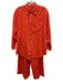 oysho Size XS Bright Orange Linen Button Front Button Fly Patch Pocket Pants Set Bright Orange / XS