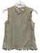 Ann Mashburn Size XS Beige Silk Blend  Accordion Pleat Fringe Textured Top Beige / XS