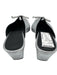 Alohas Shoe Size 39 Silver Leather Metallic Square Toe Slip On Kitten Heel Heels Silver / 39