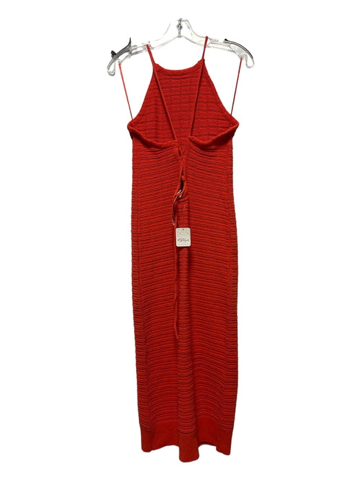 FP Beach Size XS Tomato Cotton Knit Spaghetti Strap Midi Dress Tomato / XS