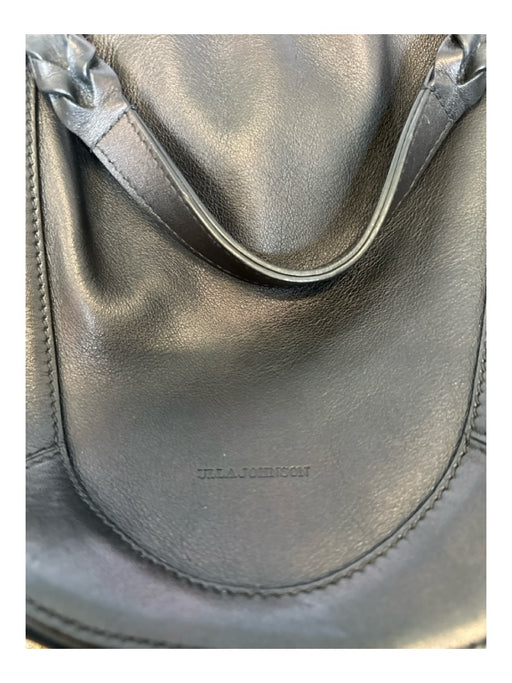 Ulla Johnson Black Leather Top Handle Braided detail Crossbody Bucket Bag Black / M