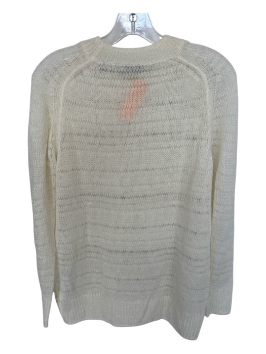 ALLSAINTS Size S Cream Alpaca Blend Perforated Long Sleeve Loose Knit Sweater Cream / S