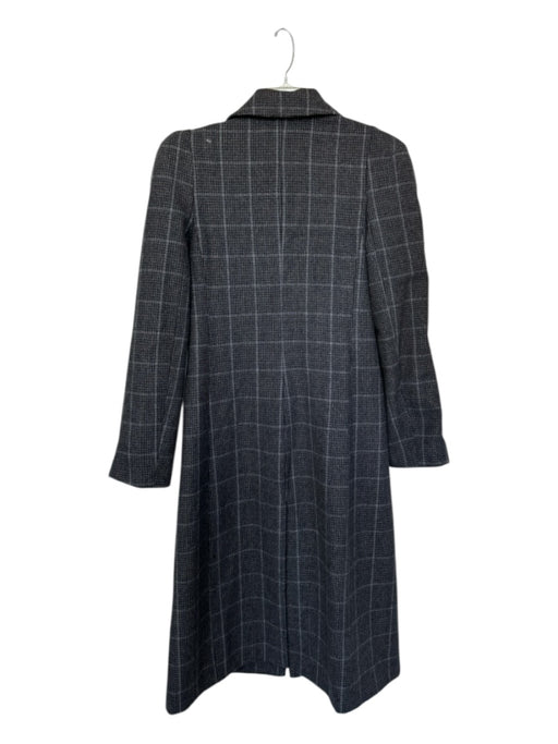 ASTR Size XS Gray & Navy Wool Blend Plaid Buttons Full length Coat Gray & Navy / XS