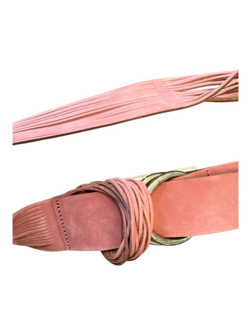 By Anthropologie Tan Leather Cut Outs Brass Hardware Wide Belts Tan / XS/S