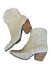 Betsy Johnson Shoe Size 7 Pearl Faux Pearl Side Zip Block Heel Cowboy Booties Pearl / 7