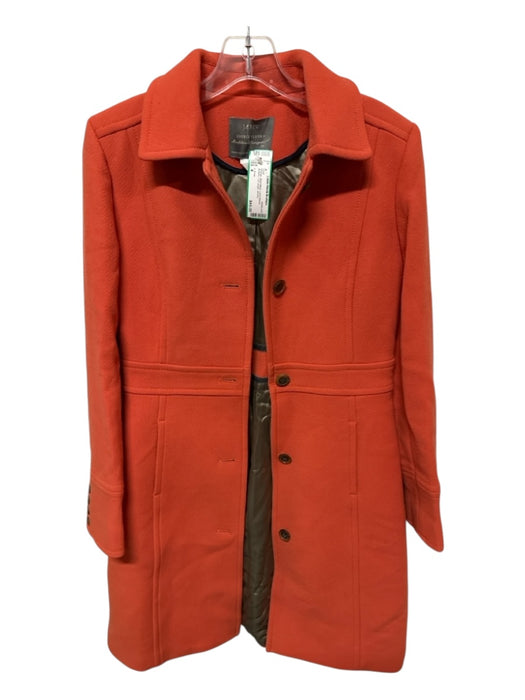 J. Crew Size 4 Orange Wool Blend Long Sleeve Buttons Full Length Coat Orange / 4