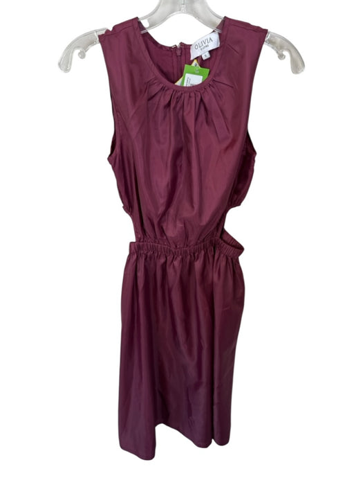 Olivia by Livro Size S Maroon Polyester Sleeveless Side Cut Outs Back Zip Dress Maroon / S