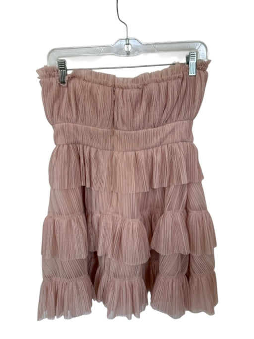 Lovers + Friends Size S nude Polyester Strapless Acordian Pleated Back Zip Dress nude / S