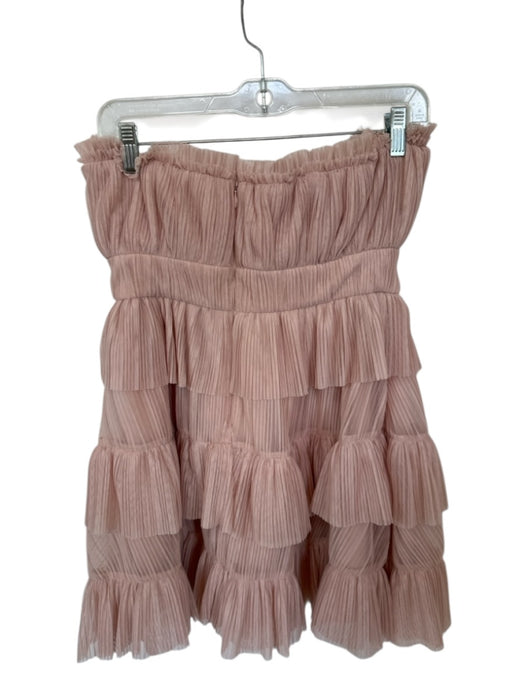 Lovers + Friends Size S nude Polyester Strapless Acordian Pleated Back Zip Dress nude / S
