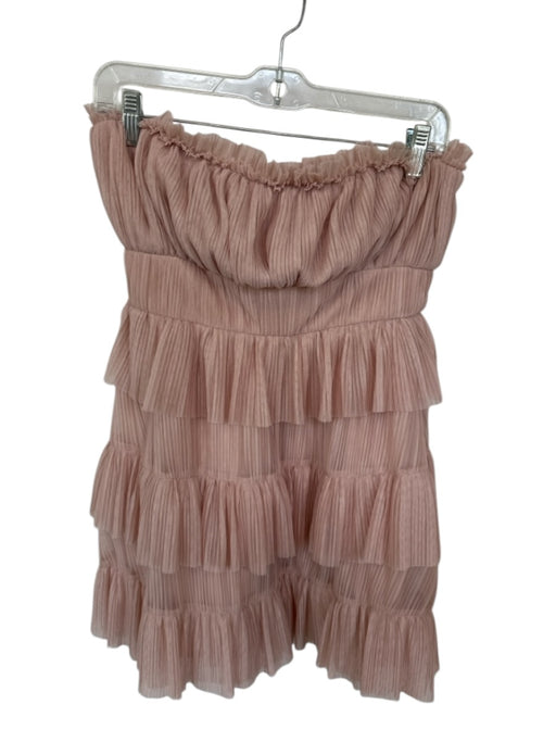Lovers + Friends Size S nude Polyester Strapless Acordian Pleated Back Zip Dress nude / S