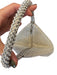 Silver Rhinestone Top Handle Snap Closure Clutch Bag Silver / XS