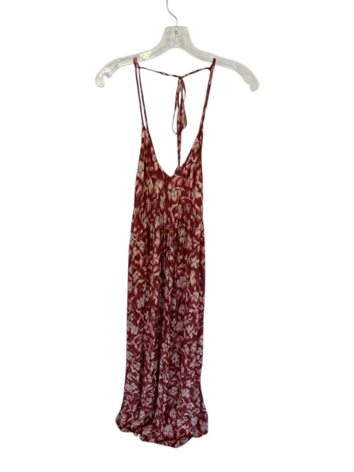 Vanessa Bruno Size XS Pink & Brown Viscose Spaghetti Strap Tie Maxi Dress Pink & Brown / XS