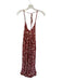 Vanessa Bruno Size XS Pink & Brown Viscose Spaghetti Strap Tie Maxi Dress Pink & Brown / XS