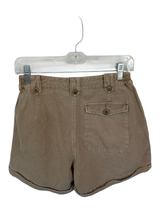 The Great Size 1 Khaki Buttons Cuffed Scrunch Detail Shorts Khaki / 1
