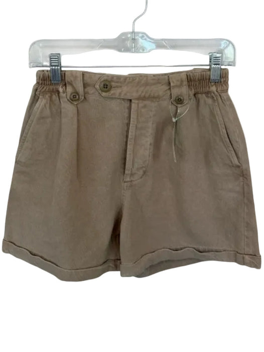 The Great Size 1 Khaki Buttons Cuffed Scrunch Detail Shorts Khaki / 1