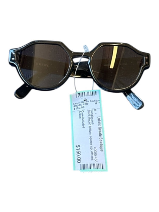 Krewe Black Round Bottom square top Sunglasses Black