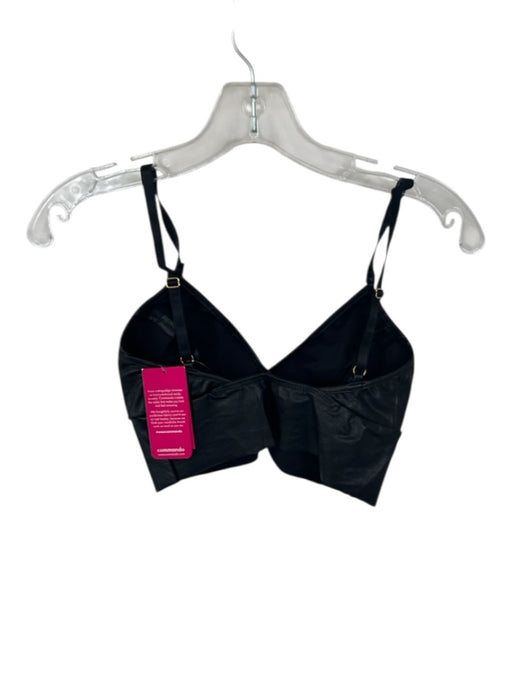 Commando Size M Black Vegan Leather Spaghetti Strap Bralette Top Black / M