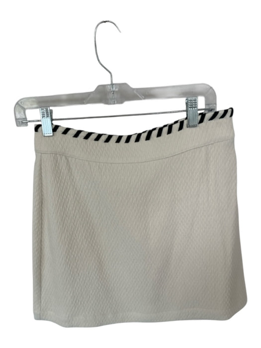 S'edge Size XS Cream & Black Polyester High Waist Textured Side Zip Skirt Cream & Black / XS