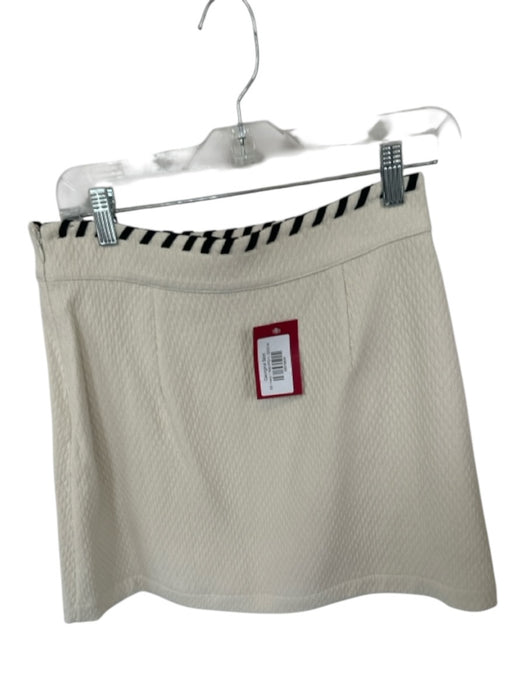 S'edge Size XS Cream & Black Polyester High Waist Textured Side Zip Skirt Cream & Black / XS