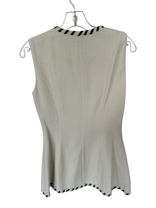 S'edge Size XS Cream & Black Polyester Textured Stitching Detail Buttons Vest Cream & Black / XS