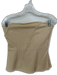 SABO Size 4 Tan Cotton Blend Strapless Fringe Side Zip Top Tan / 4