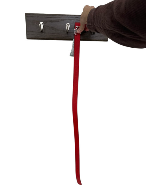 Ralph Lauren Cream & Red Leather Reversable Logo Buckle silver hardware Belts Cream & Red / Est S