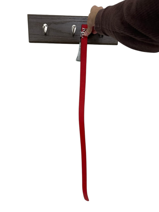 Ralph Lauren Cream & Red Leather Reversable Logo Buckle silver hardware Belts Cream & Red / Est S