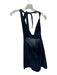 Free People Size S Dark Wash Cotton Blend Halter Neck Open Back Denim Dress Dark Wash / S