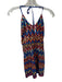 Ramy Brook Size 2 Blue & Orange Sequin Halter Neck Chevron Mini Dress Blue & Orange / 2